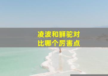 凌波和狮驼对比哪个厉害点