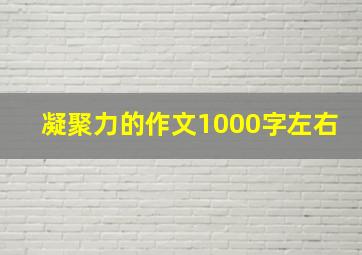 凝聚力的作文1000字左右