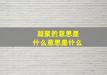 凝聚的意思是什么意思是什么