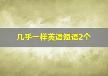 几乎一样英语短语2个