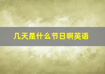 几天是什么节日啊英语