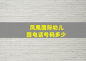 凤凰国际幼儿园电话号码多少