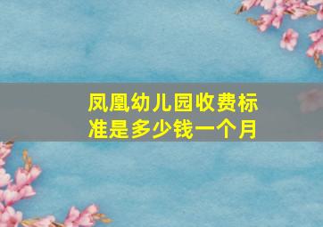 凤凰幼儿园收费标准是多少钱一个月