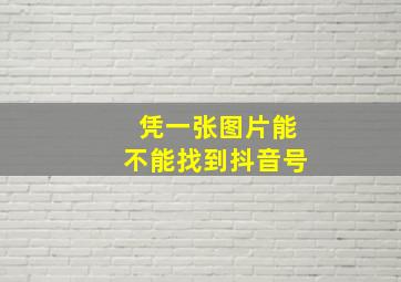 凭一张图片能不能找到抖音号