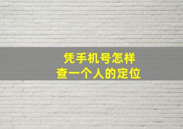 凭手机号怎样查一个人的定位