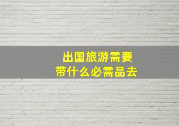 出国旅游需要带什么必需品去