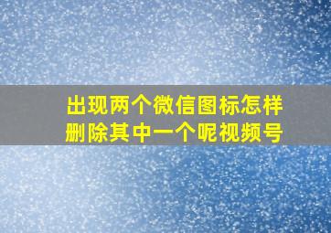 出现两个微信图标怎样删除其中一个呢视频号