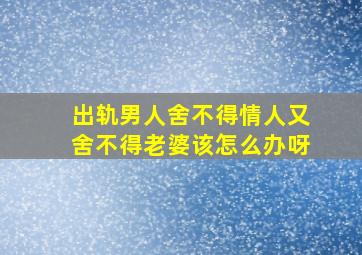 出轨男人舍不得情人又舍不得老婆该怎么办呀