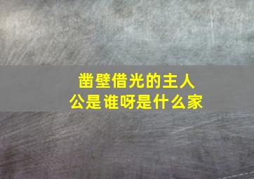 凿壁借光的主人公是谁呀是什么家