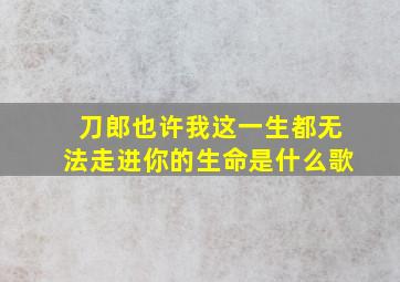 刀郎也许我这一生都无法走进你的生命是什么歌