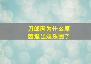 刀郎因为什么原因退出娱乐圈了