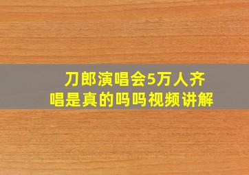 刀郎演唱会5万人齐唱是真的吗吗视频讲解