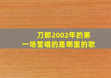 刀郎2002年的第一场雪唱的是哪里的歌