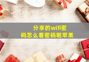 分享的wifi密码怎么看密码呢苹果