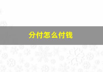 分付怎么付钱