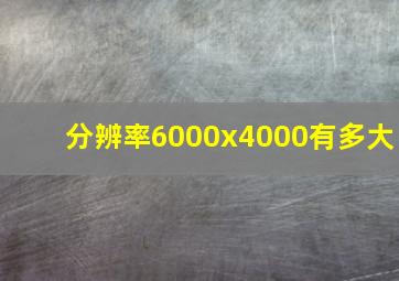 分辨率6000x4000有多大