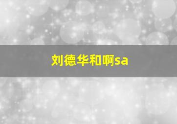 刘德华和啊sa