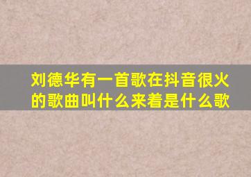 刘德华有一首歌在抖音很火的歌曲叫什么来着是什么歌