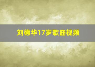 刘德华17岁歌曲视频