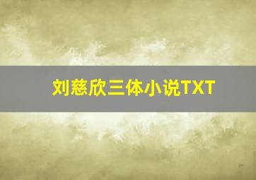 刘慈欣三体小说TXT