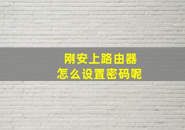 刚安上路由器怎么设置密码呢