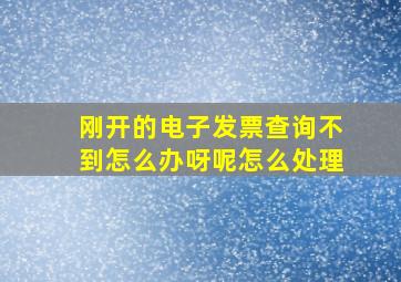 刚开的电子发票查询不到怎么办呀呢怎么处理