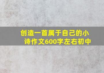 创造一首属于自己的小诗作文600字左右初中