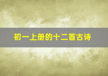 初一上册的十二首古诗