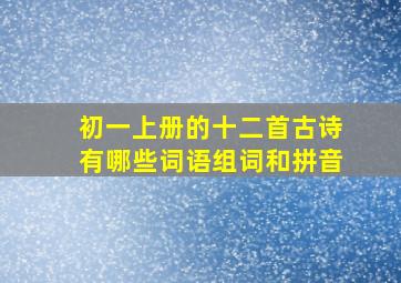 初一上册的十二首古诗有哪些词语组词和拼音