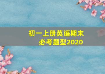 初一上册英语期末必考题型2020