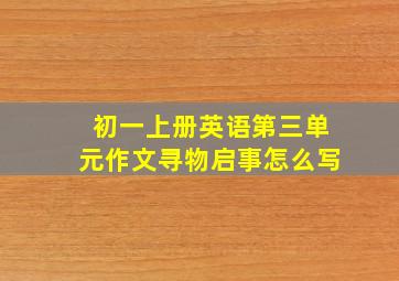 初一上册英语第三单元作文寻物启事怎么写