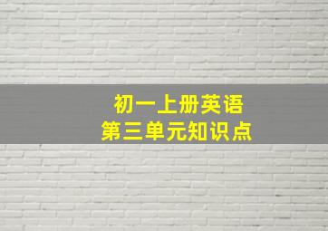 初一上册英语第三单元知识点