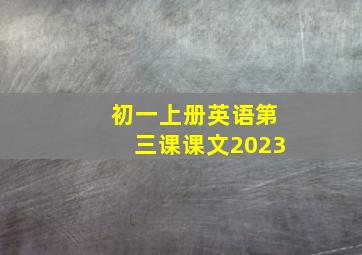 初一上册英语第三课课文2023