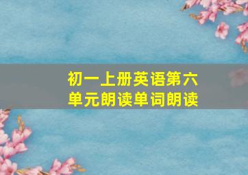 初一上册英语第六单元朗读单词朗读