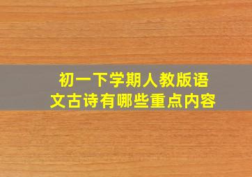 初一下学期人教版语文古诗有哪些重点内容