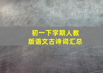 初一下学期人教版语文古诗词汇总