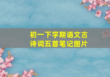 初一下学期语文古诗词五首笔记图片