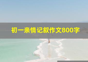 初一亲情记叙作文800字