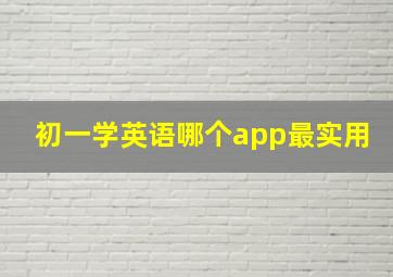 初一学英语哪个app最实用