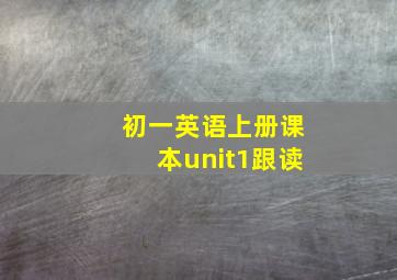 初一英语上册课本unit1跟读