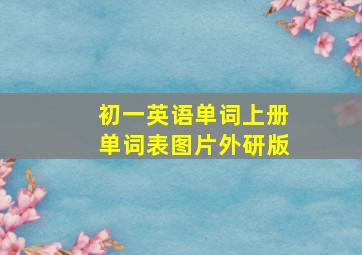 初一英语单词上册单词表图片外研版