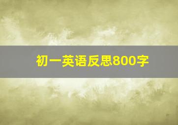 初一英语反思800字