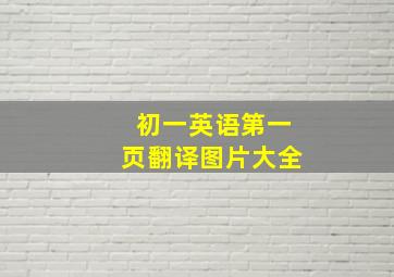 初一英语第一页翻译图片大全