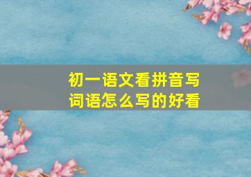 初一语文看拼音写词语怎么写的好看