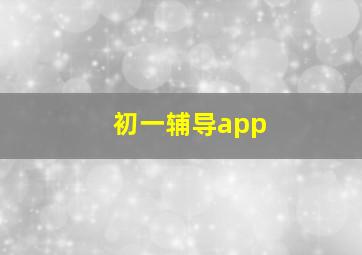 初一辅导app