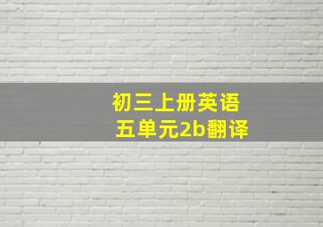 初三上册英语五单元2b翻译