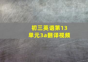 初三英语第13单元3a翻译视频