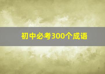 初中必考300个成语