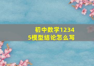 初中数学12345模型结论怎么写