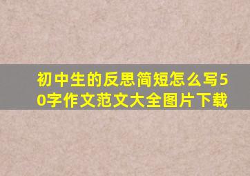 初中生的反思简短怎么写50字作文范文大全图片下载